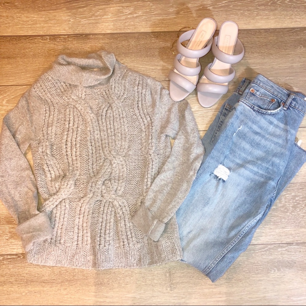 💰Joan Vass || grey sweater woven knitted sweater - Picture 1 of 5